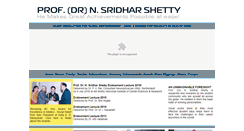 Desktop Screenshot of drsridharshetty.com
